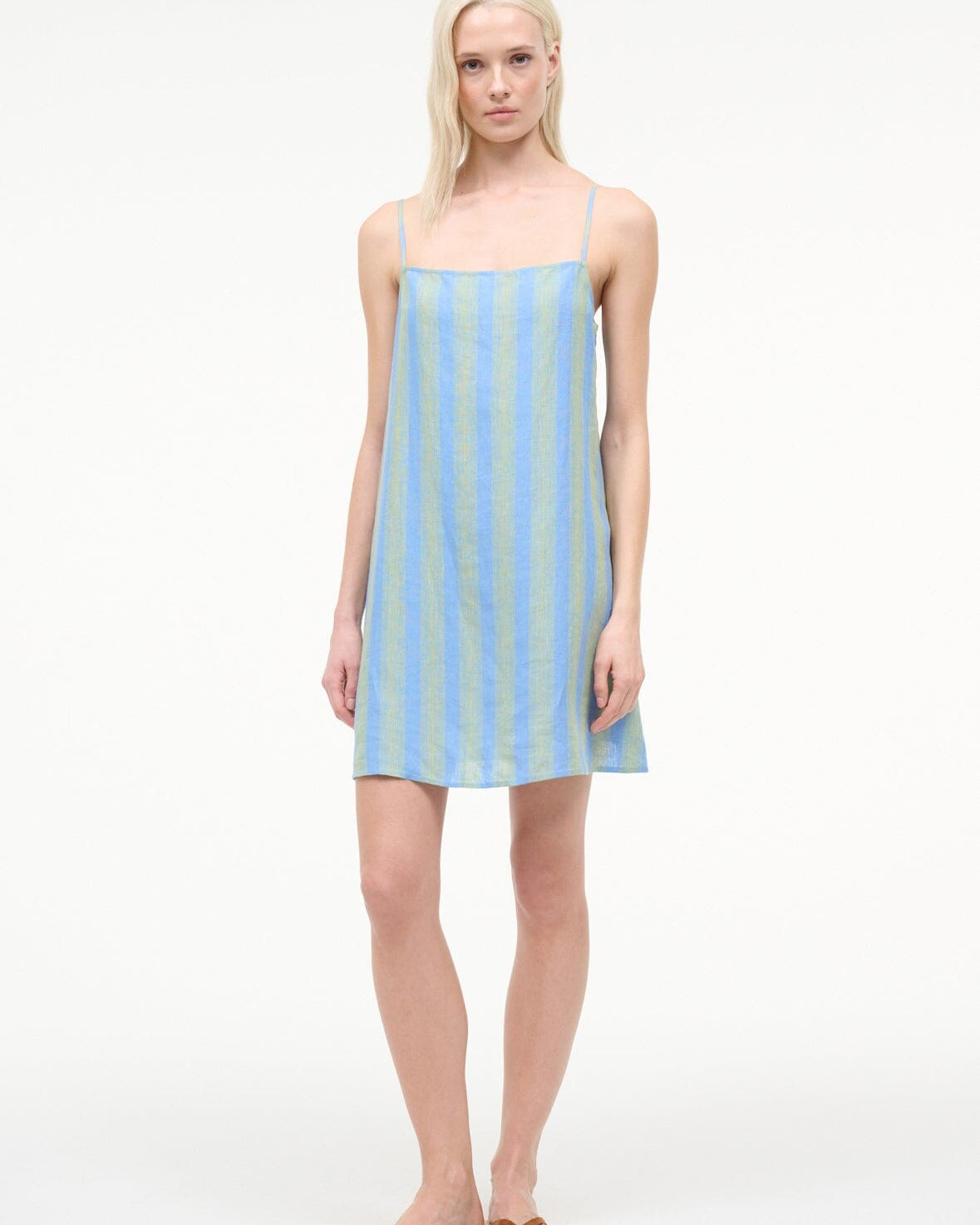 Staud LAURA LINEN MINI DRESS at Romi Boutique