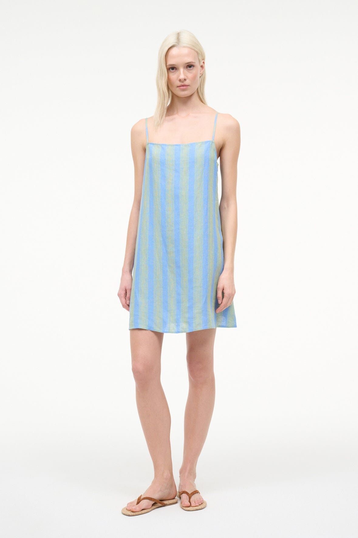 Staud LAURA LINEN MINI DRESS at Romi Boutique