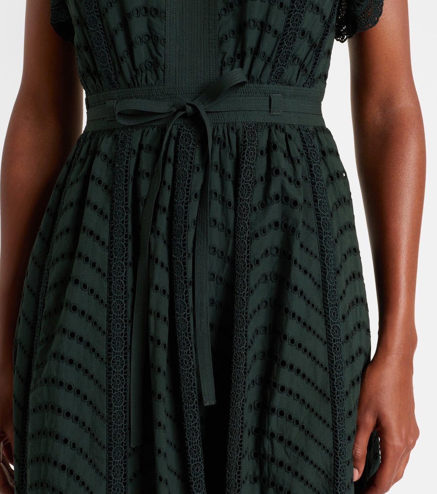 OLGA FLUTTER SLEEVE MIDI DRESS IN CYPRESS