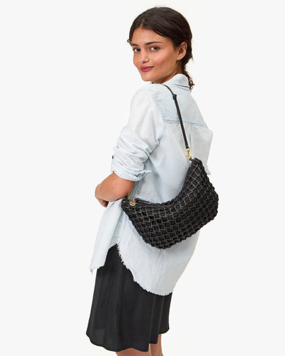 LUNE IN BLACK KNOT WOVEN LEATHER - Romi Boutique