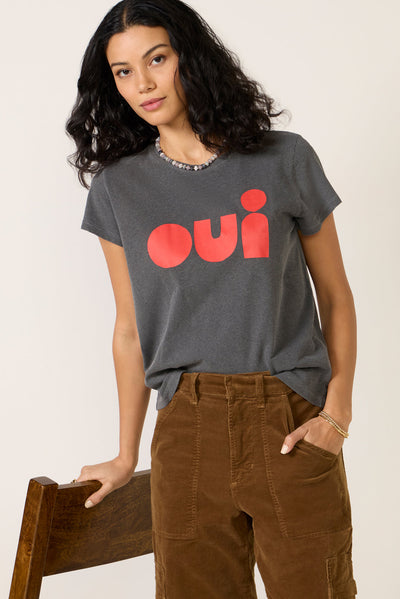 OUI CLASSIC TEE IN FADED BLACK