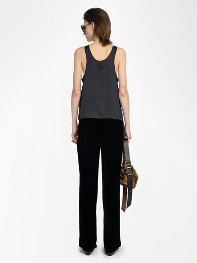 POMA VELVET PANTS IN BLACK