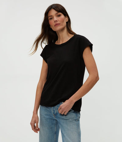 TRUDY SUPIMA TEE IN BLACK