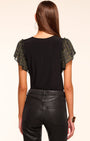 Ramy Brook Lysette V- Neck Flutter Sleeve Top at Romi Boutique