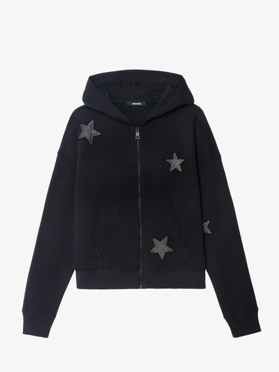 MIA DIAMANTE STARS SWEATSHIRT IN BLACK