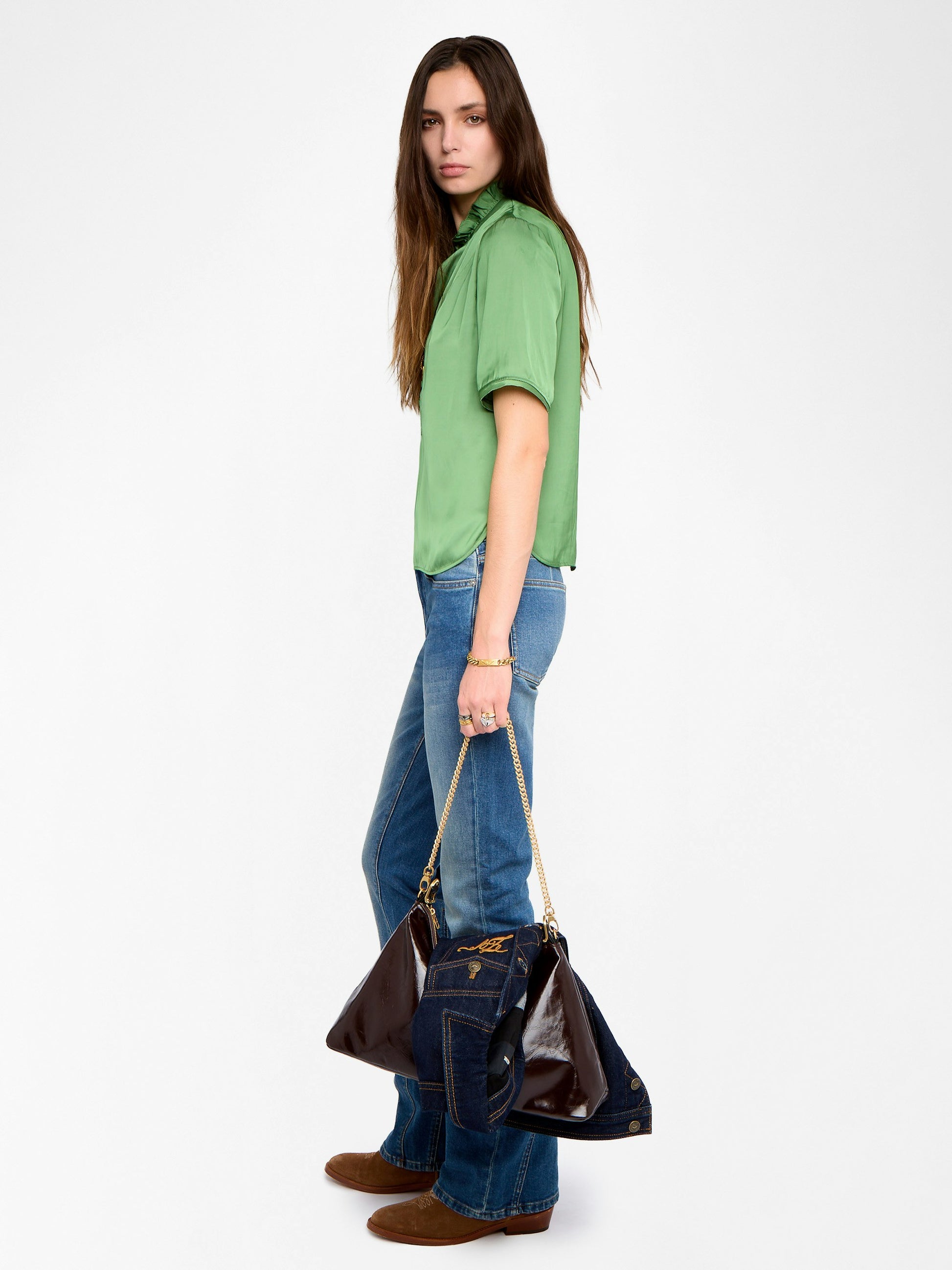 Zadig & Voltaire TOPHER SATIN TOP at Romi Boutique