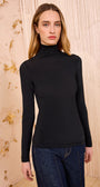 Ulla Johnson AURELIA JERSEY LONG SLEEVE TURTLENECK TOP at Romi Boutique