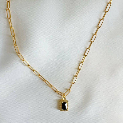 SHAINA PAPERCLIP NECKLACE IN GOLD - Romi Boutique