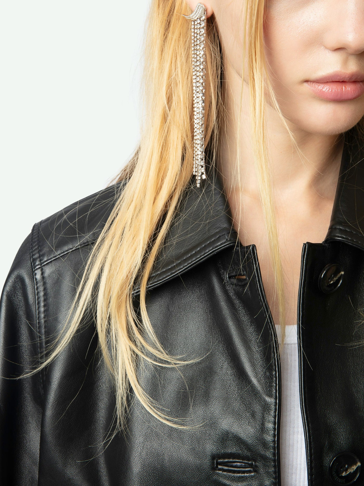 LISTON CROPPED BLACK LEATHER JACKET