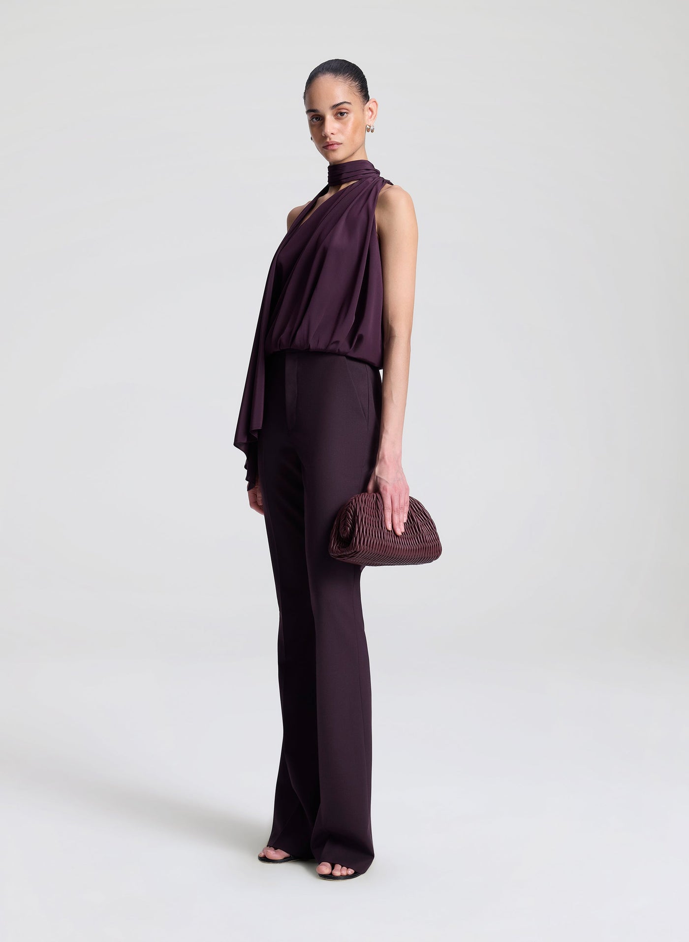 SOPHIE II TAILORED PANT IN DEEP PLUM