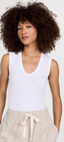 Enza Costa SUPIMA COTTON SLEEVELESS V at Romi Boutique