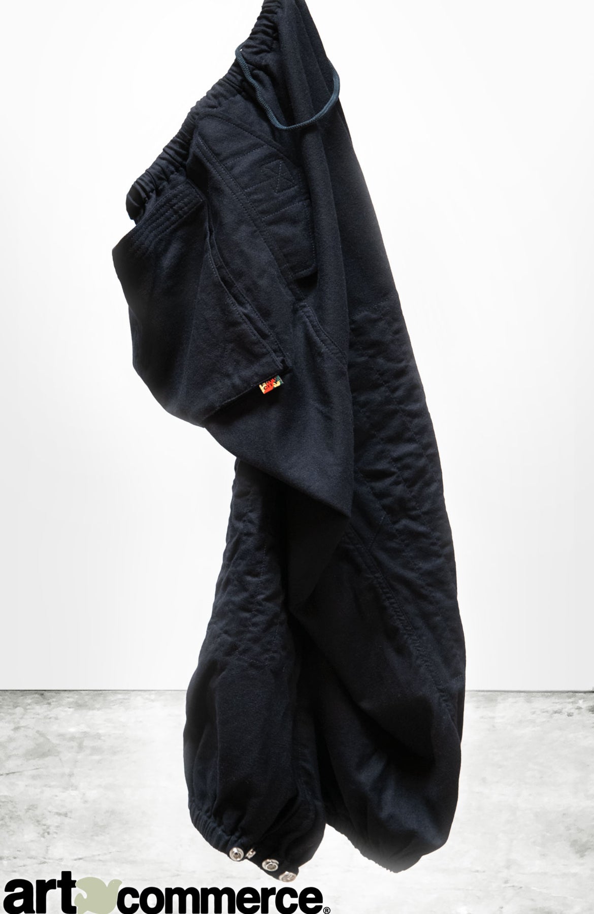 FLAP/SNAP CASHMERE WOOL PANT LOROPIANA IN SAILORS SURPLUS NAVY