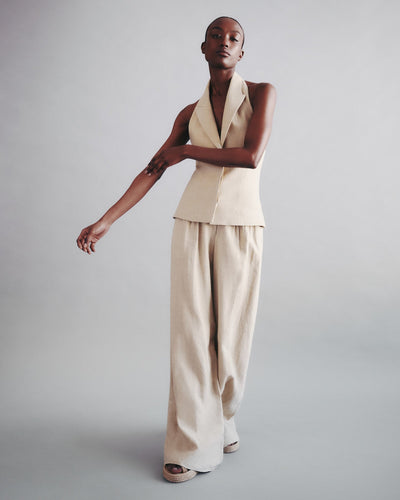 MINI PLEAT TROUSER IN SAFARI
