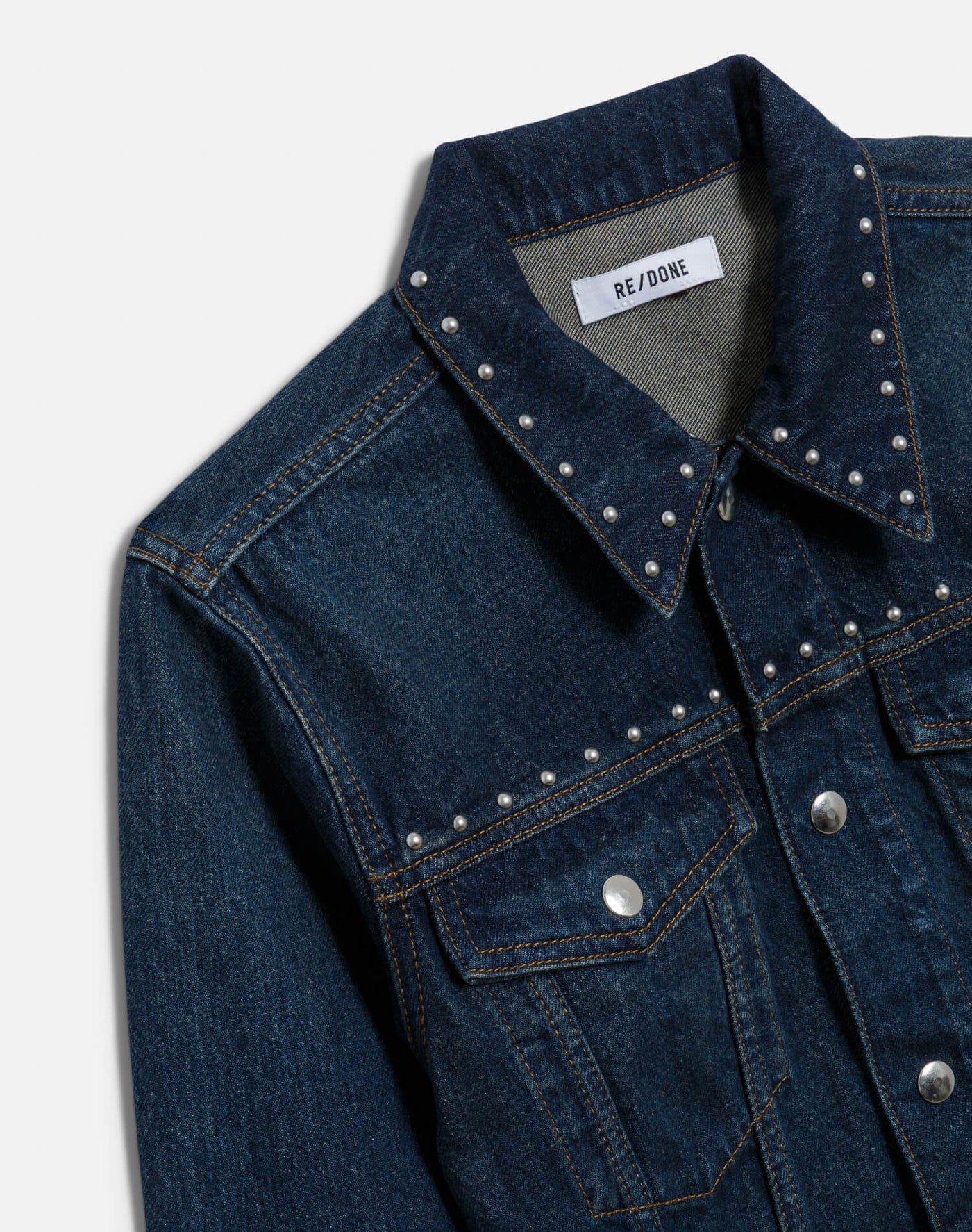 BABY TRUCKER JACKET IN BARELY WORN STUD - Romi Boutique