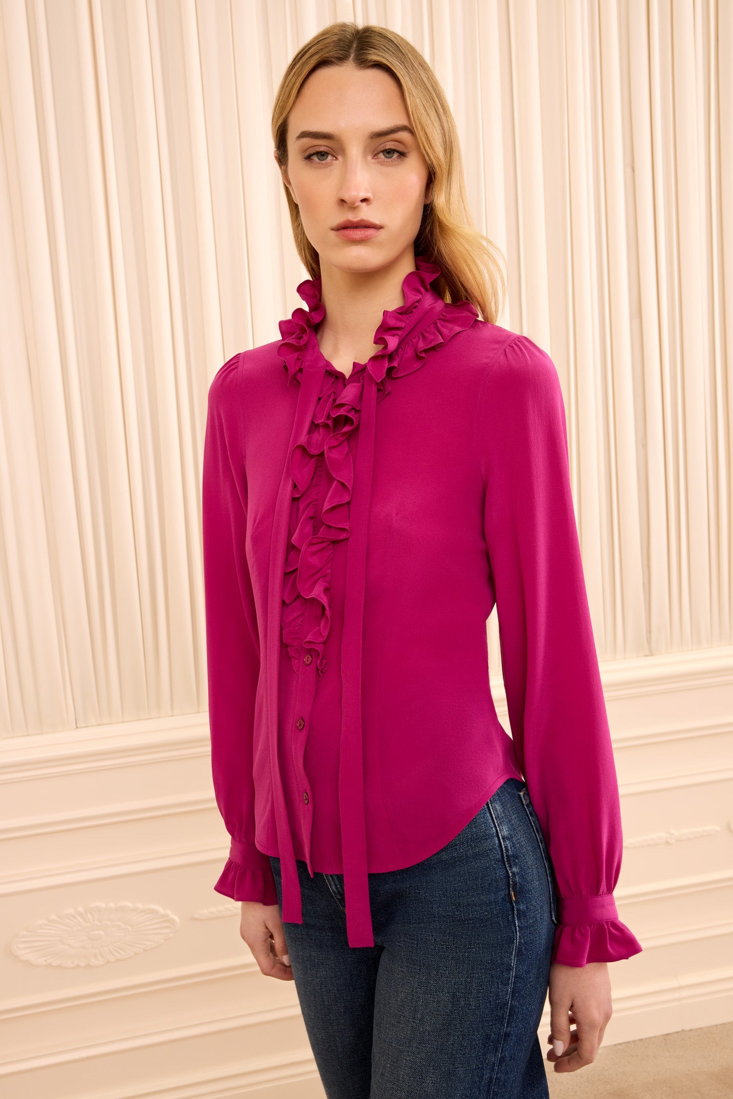 Catroux Long Sleeve Silk Blouse