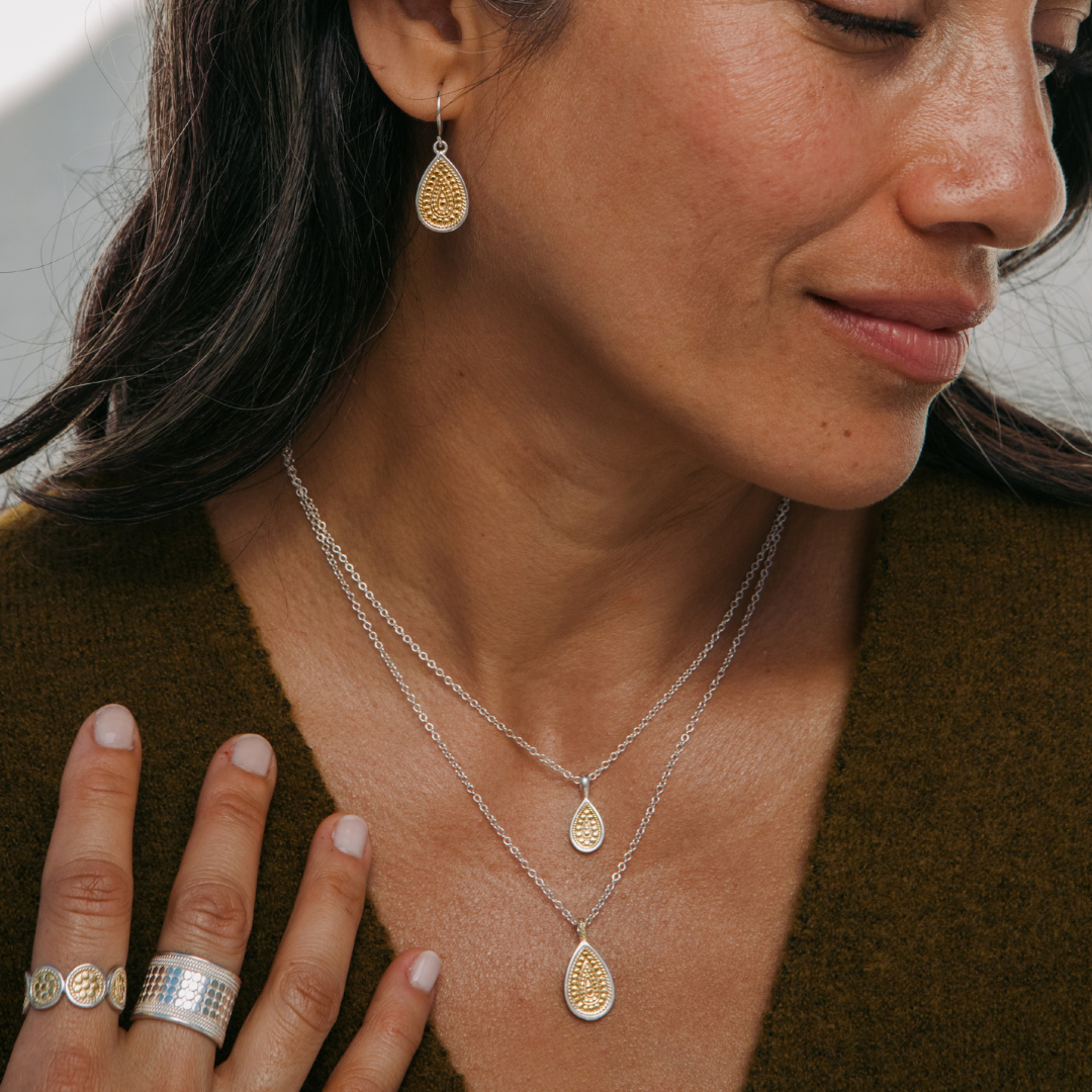 Anna Beck Classic Teardrop Pendant Necklace (Reversible) at Romi Boutique