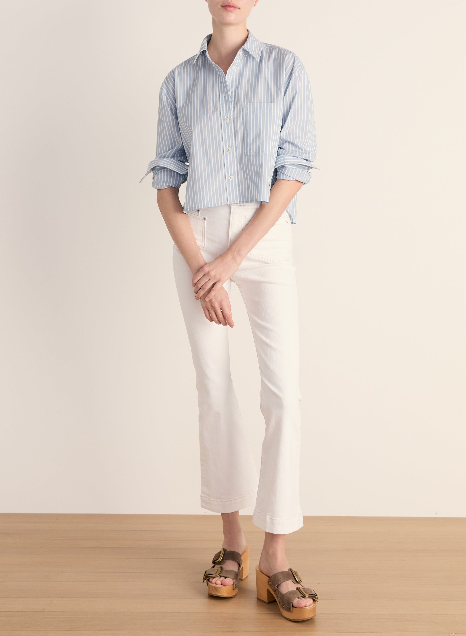 Veronica Beard Carson High Rise Ankle Flare at Romi Boutique