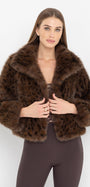 Generation Love LEXY LEOPARD FAUX FUR JACKET at Romi Boutique