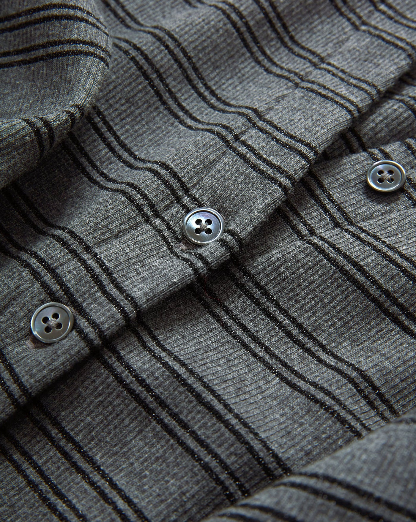 LONG SLEEVE DILIA TOP IN HEATHER GREY/BLACK LUREX