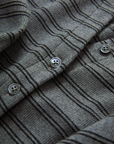 LONG SLEEVE DILIA TOP IN HEATHER GREY/BLACK LUREX