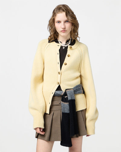 SCULPTED CARDIGAN IN BUTTER