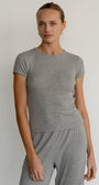 DONNI. THE POINTELLE BABY TEE at Romi Boutique