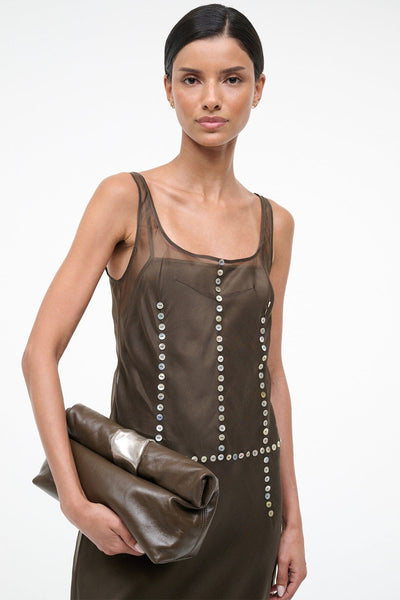 CUFF CLUTCH IN TRUFFLE