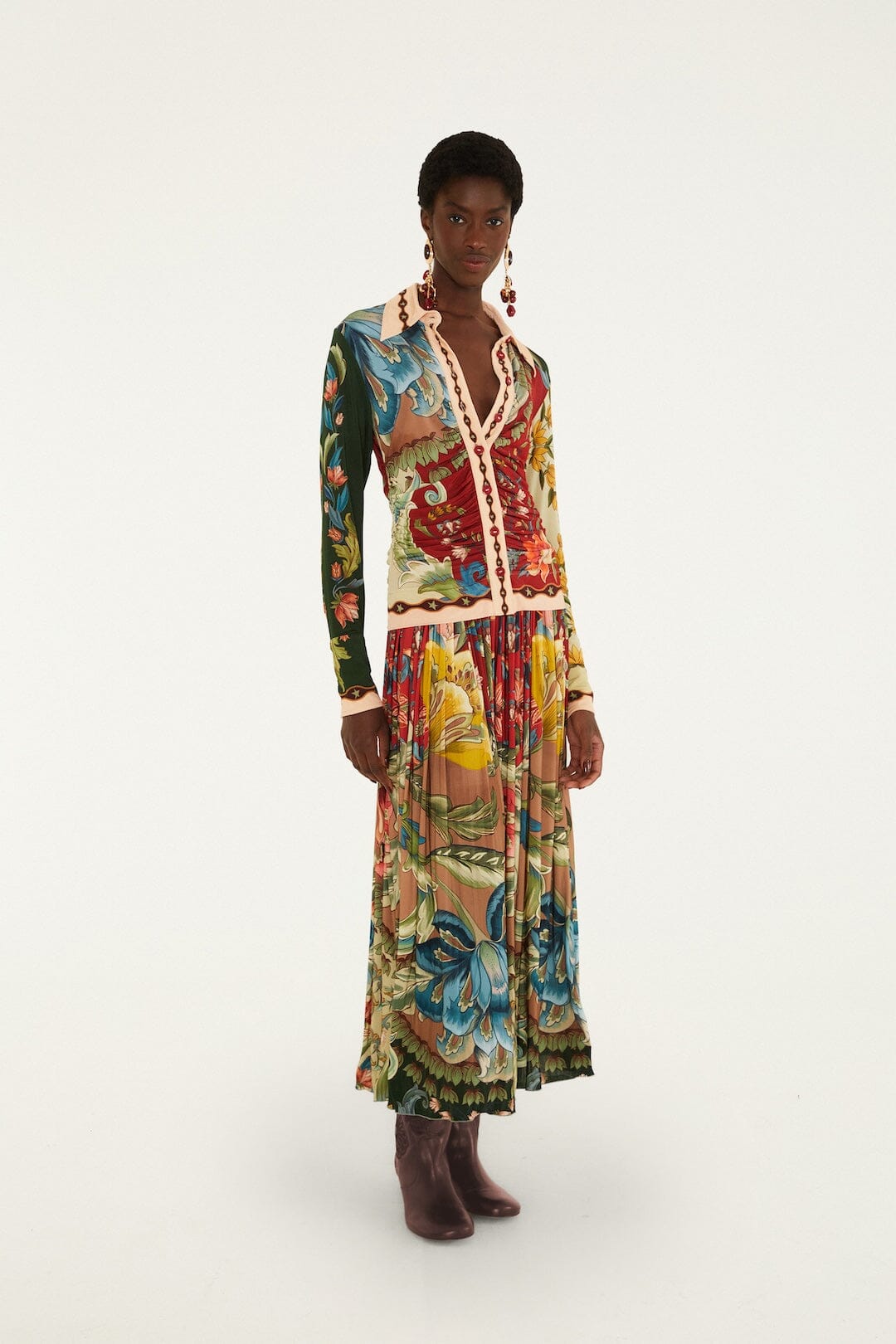 FARM Rio Lunar Boho Buttoned Collared Shirt at Romi Boutique