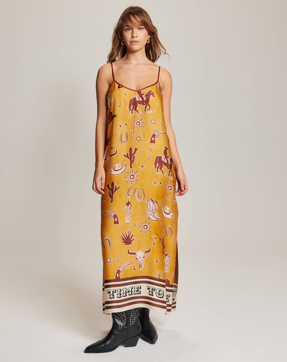 OLIVIA CAMISOLE DRESS IN RODEO - Romi Boutique
