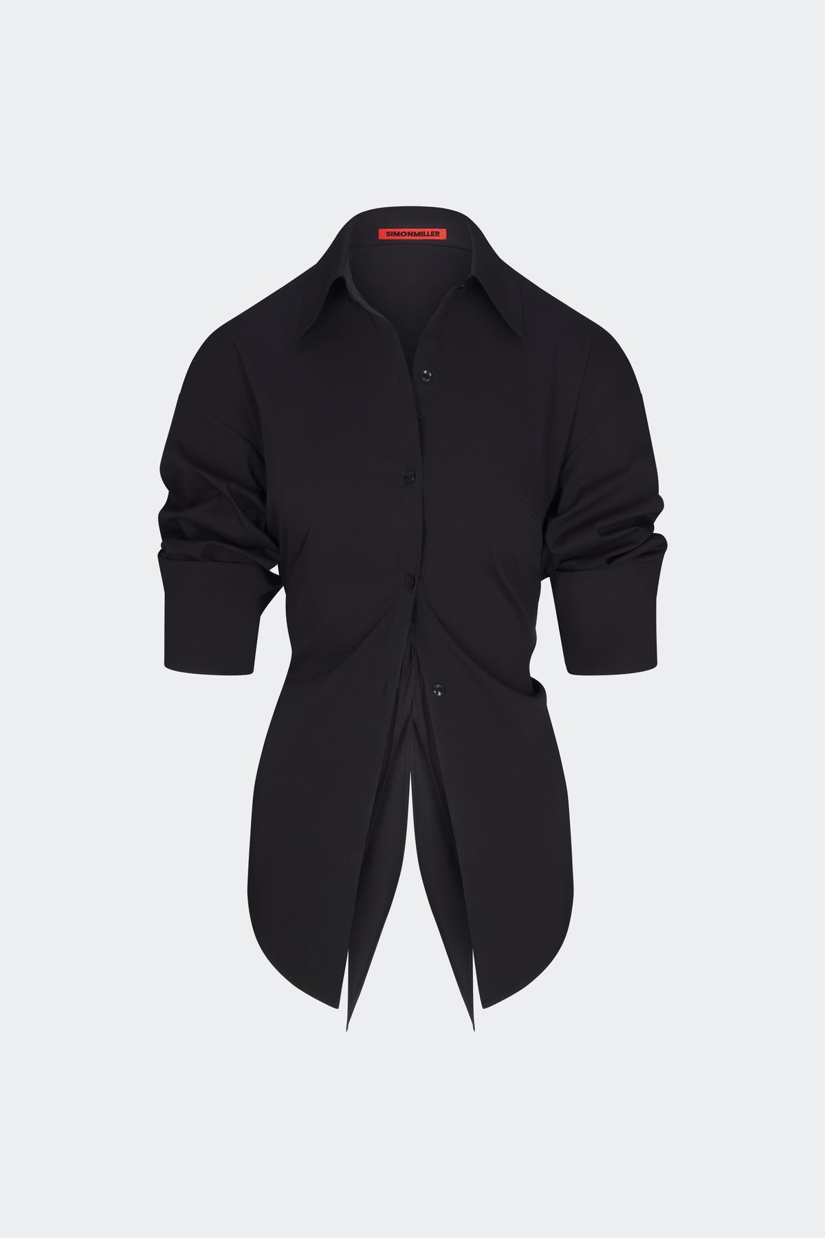 LOCH POPLIN BUTTON UP IN BLACK