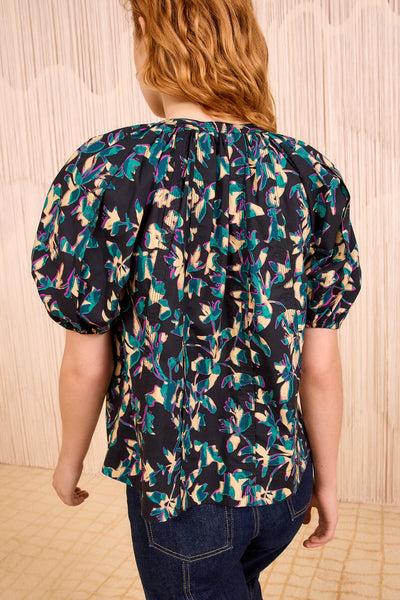 LOLI SHORT SLEEVE BLOUSE IN KALEIDOSCOPE - Romi Boutique