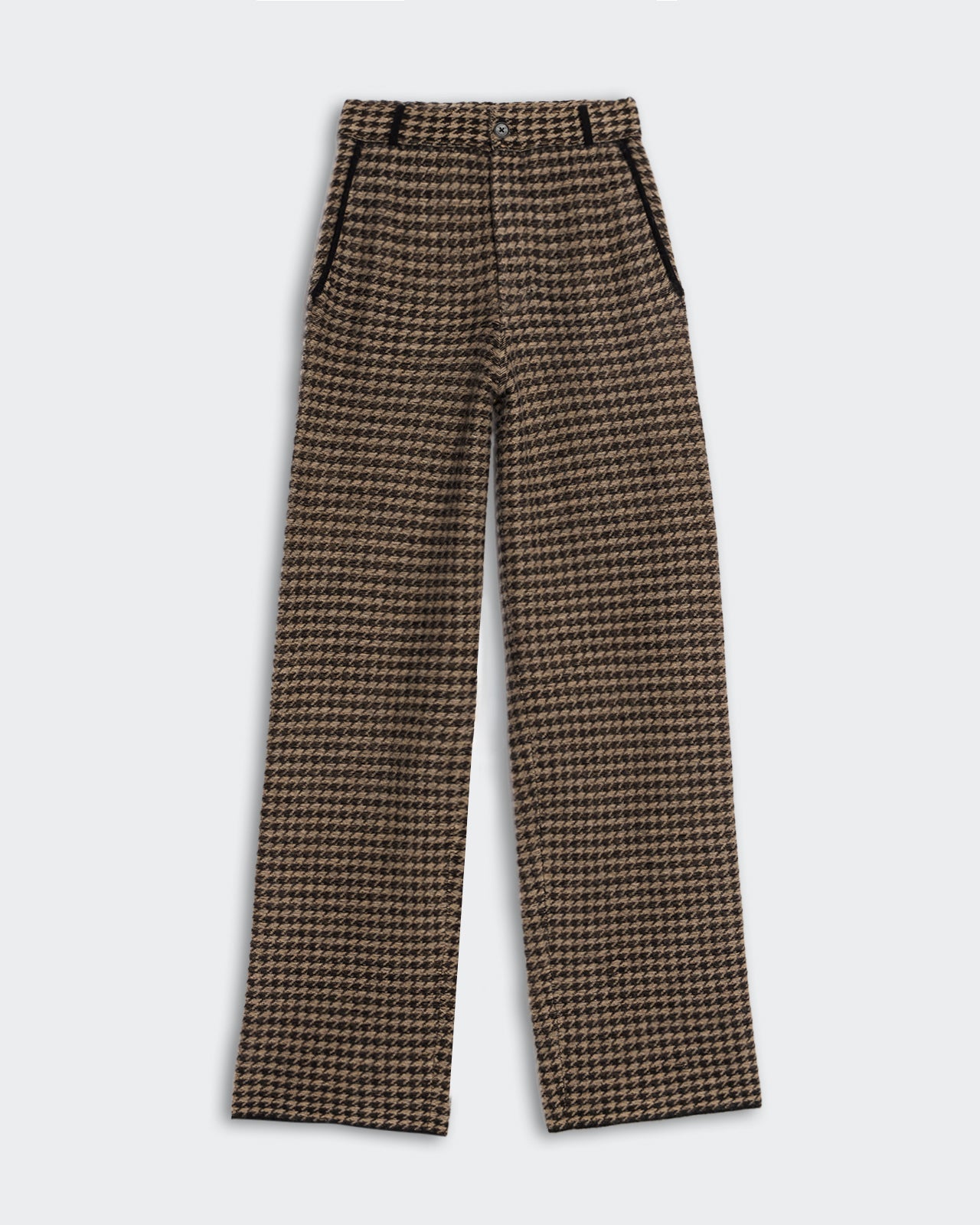 HOUNDSTOOTH TAILORED TROUSER IN BLACK/DUNE