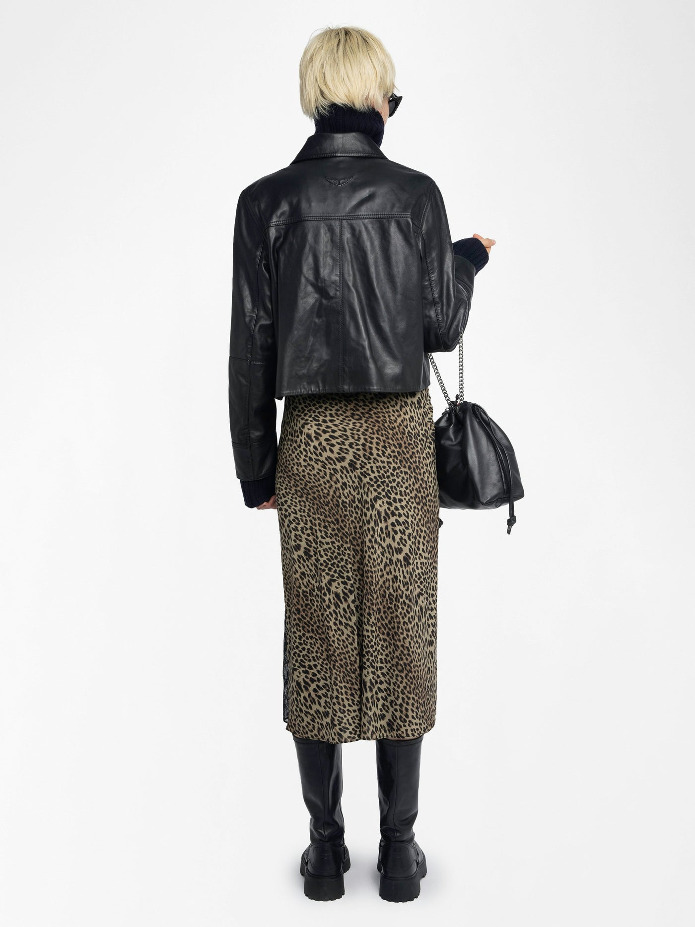 JAYLA MIDI LEOPARD PRINT SKIRT IN LEAVES