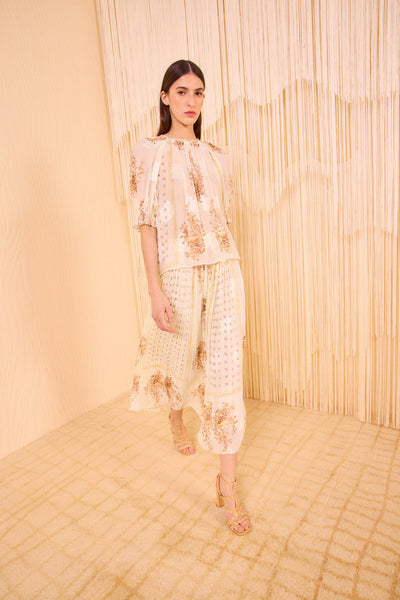 PIPPA SHORT SLEEVE BLOUSE IN ALABASTER