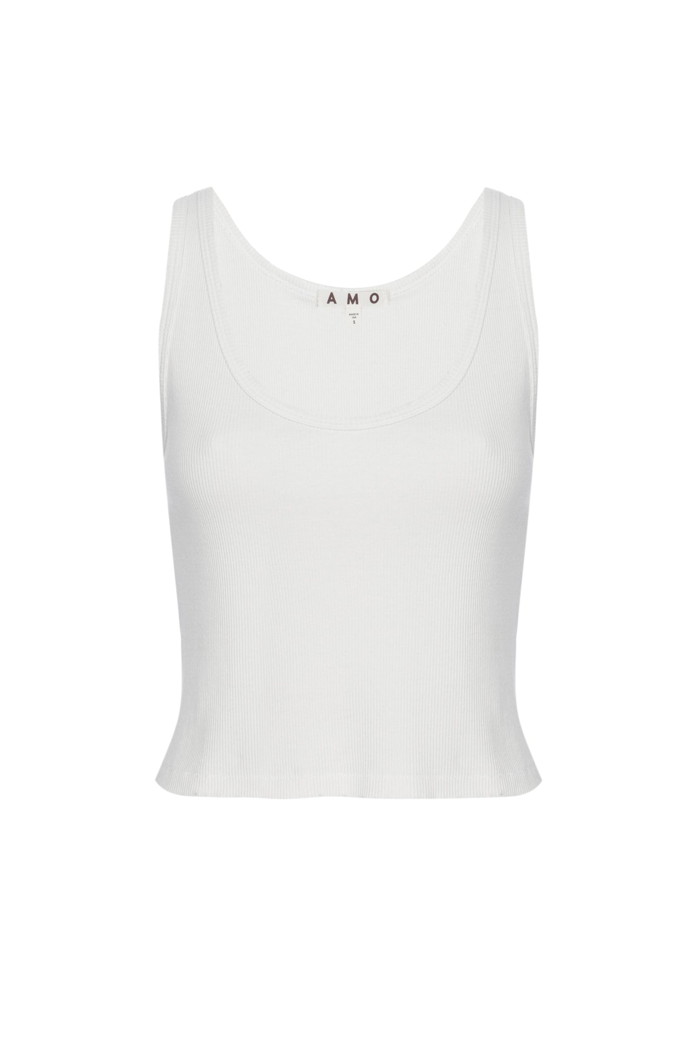 CROP RIB TANK IN WHITE