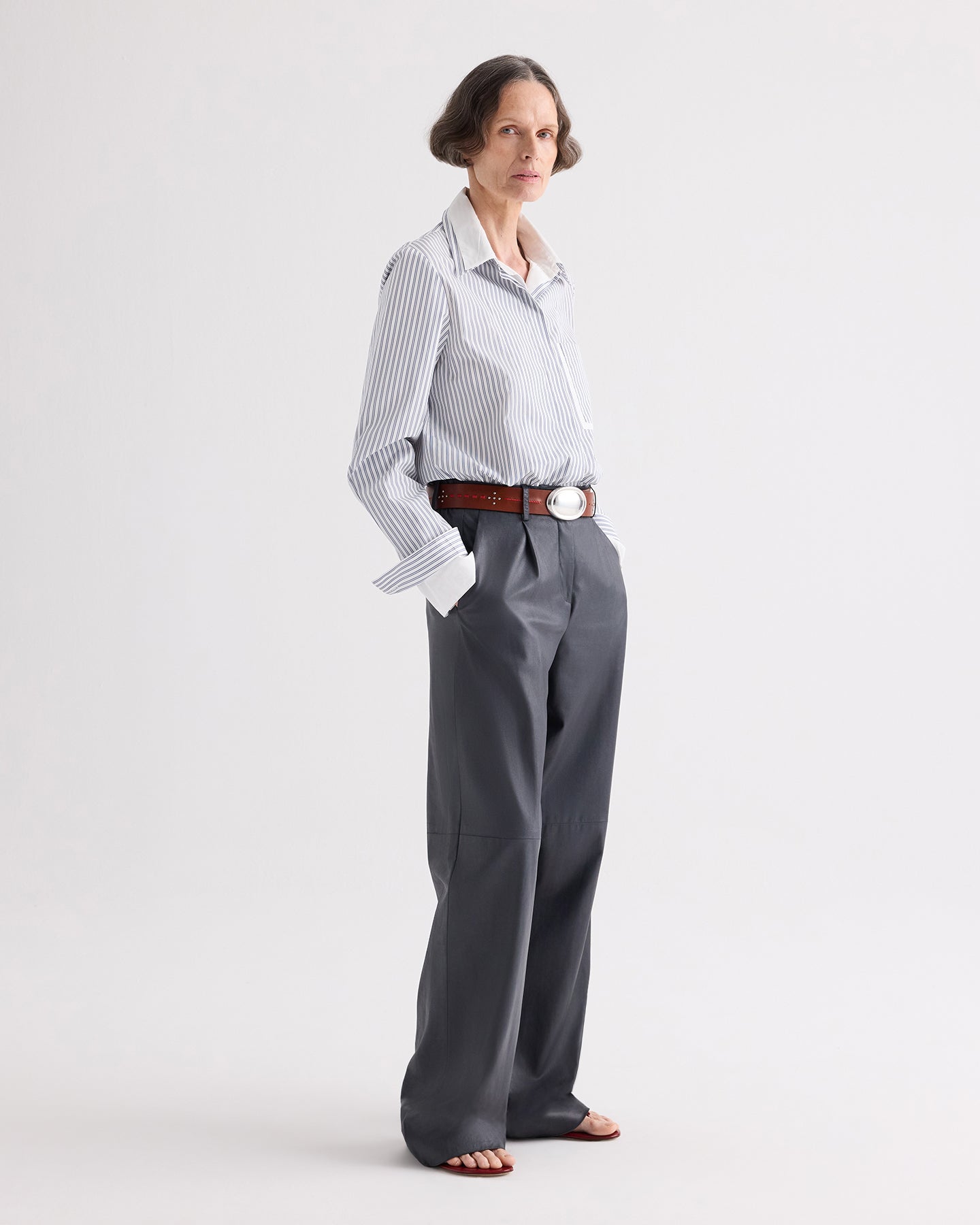 TWP Double Layer Boyfriend Shirt at Romi Boutique