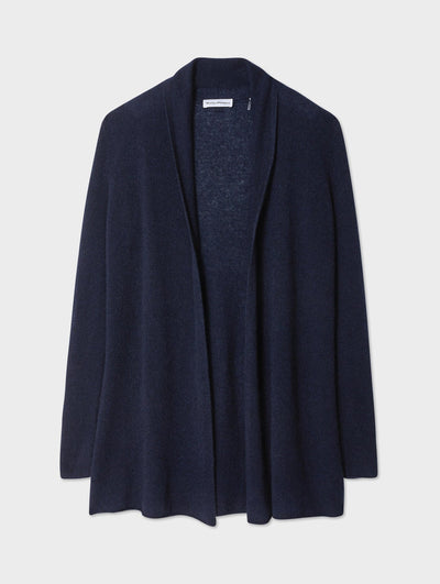 CASHMERE TRAPEZE CARDIGAN IN DEEP NAVY