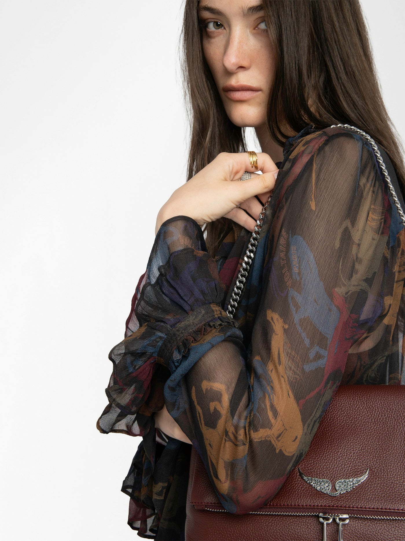 RALICEL HORSES DRESS IN DARK CHOCOLATE