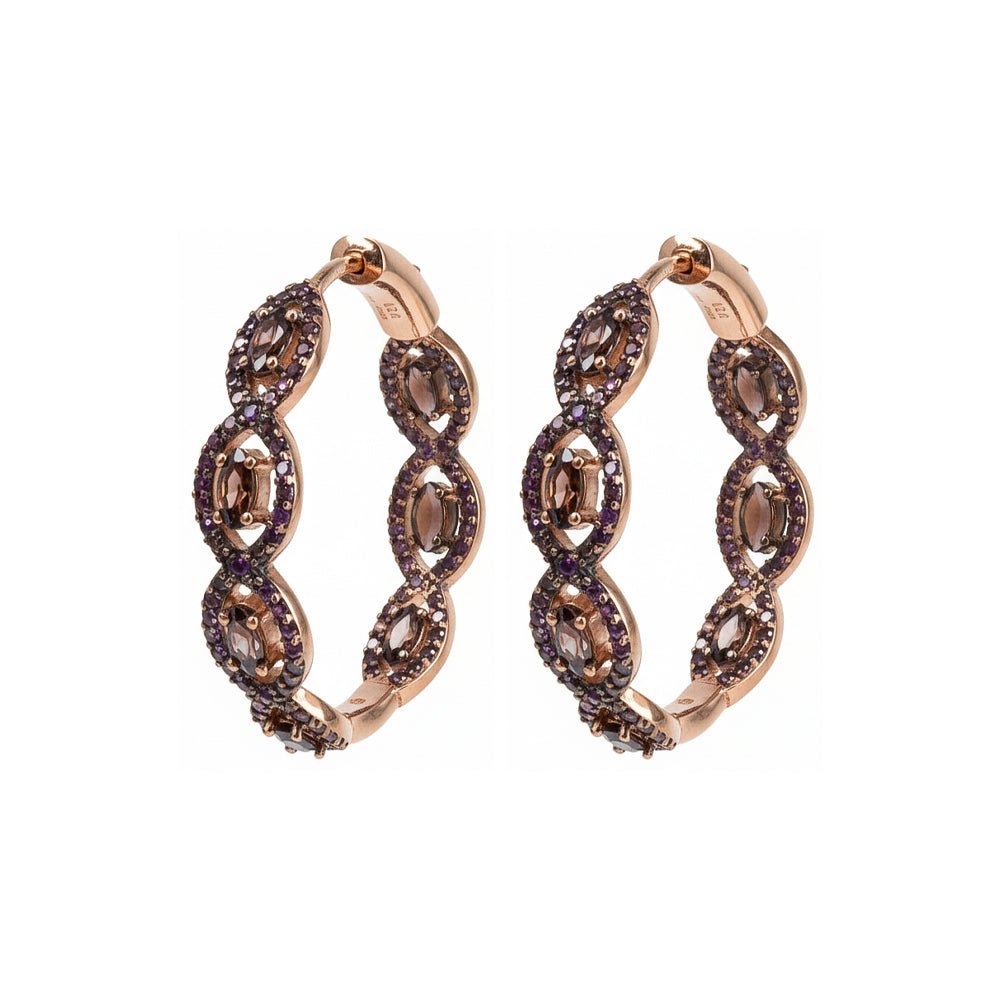 MINI SYLVIE HOOPS IN ROSE GOLD/ESPRESSO - Romi Boutique