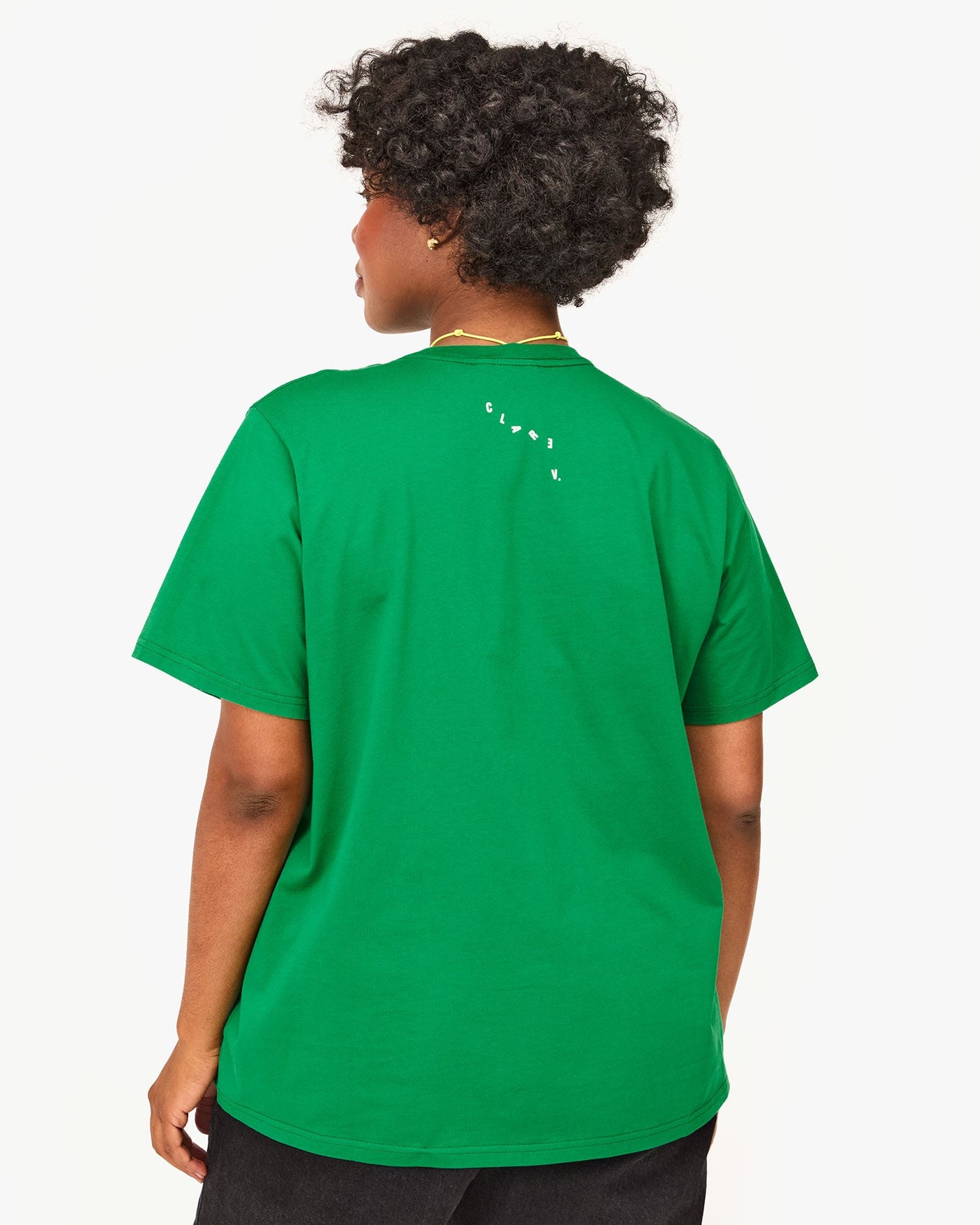 ORIGINAL TEE IN GREEN APPLE WITH CREAM PRINTED OUI - Romi Boutique