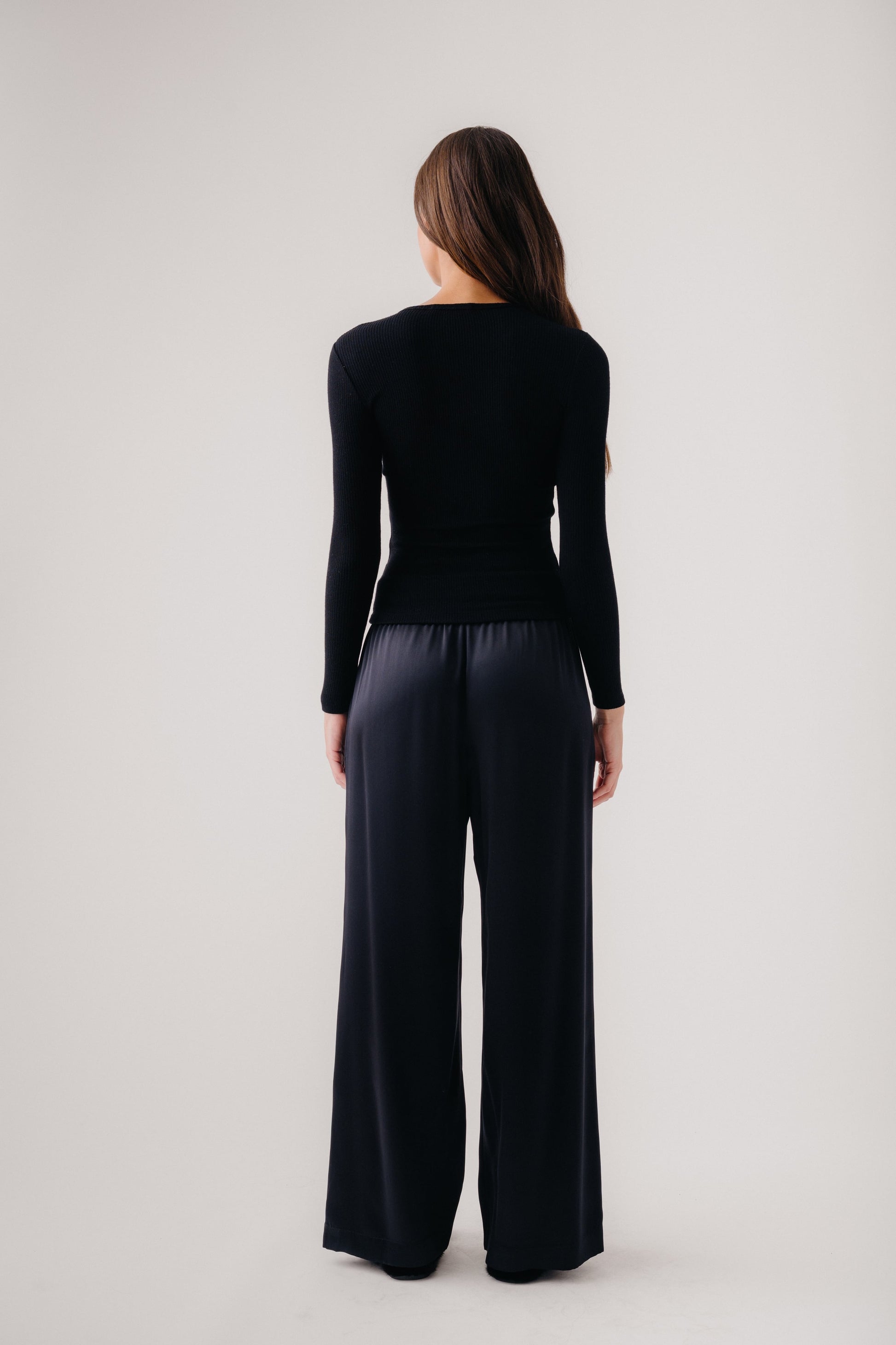 Brynn High Rise Pull On Wide Leg Pant