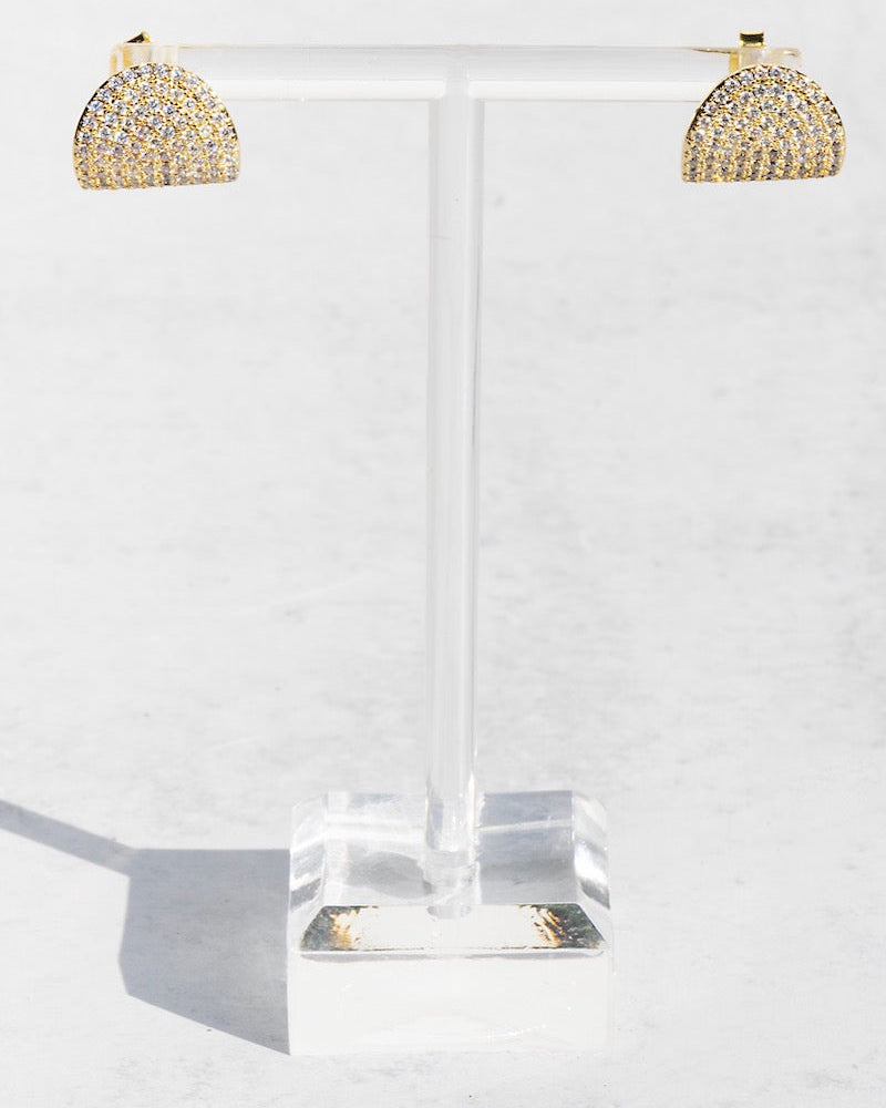 Gold Arc Stud Earrings