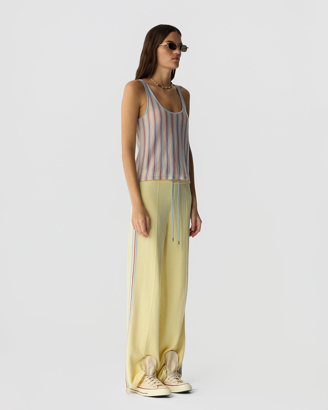 Guest In Residence FINE STRIPE TANK at Romi Boutique