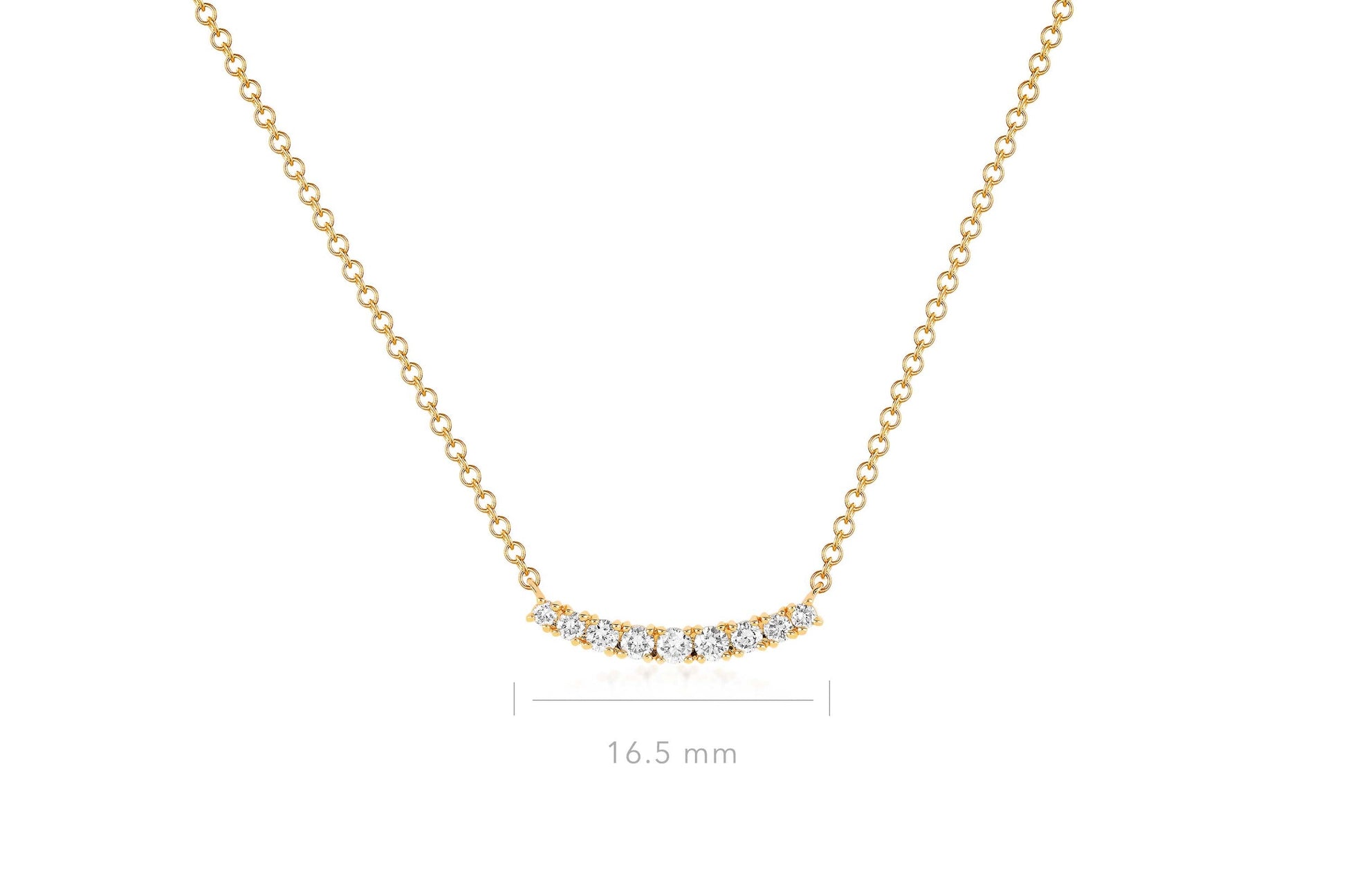 EF Collection Full Cut Diamond Arc Necklace at Romi Boutique