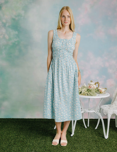 HEIDI DRESS IN MRS STONELY BLUE