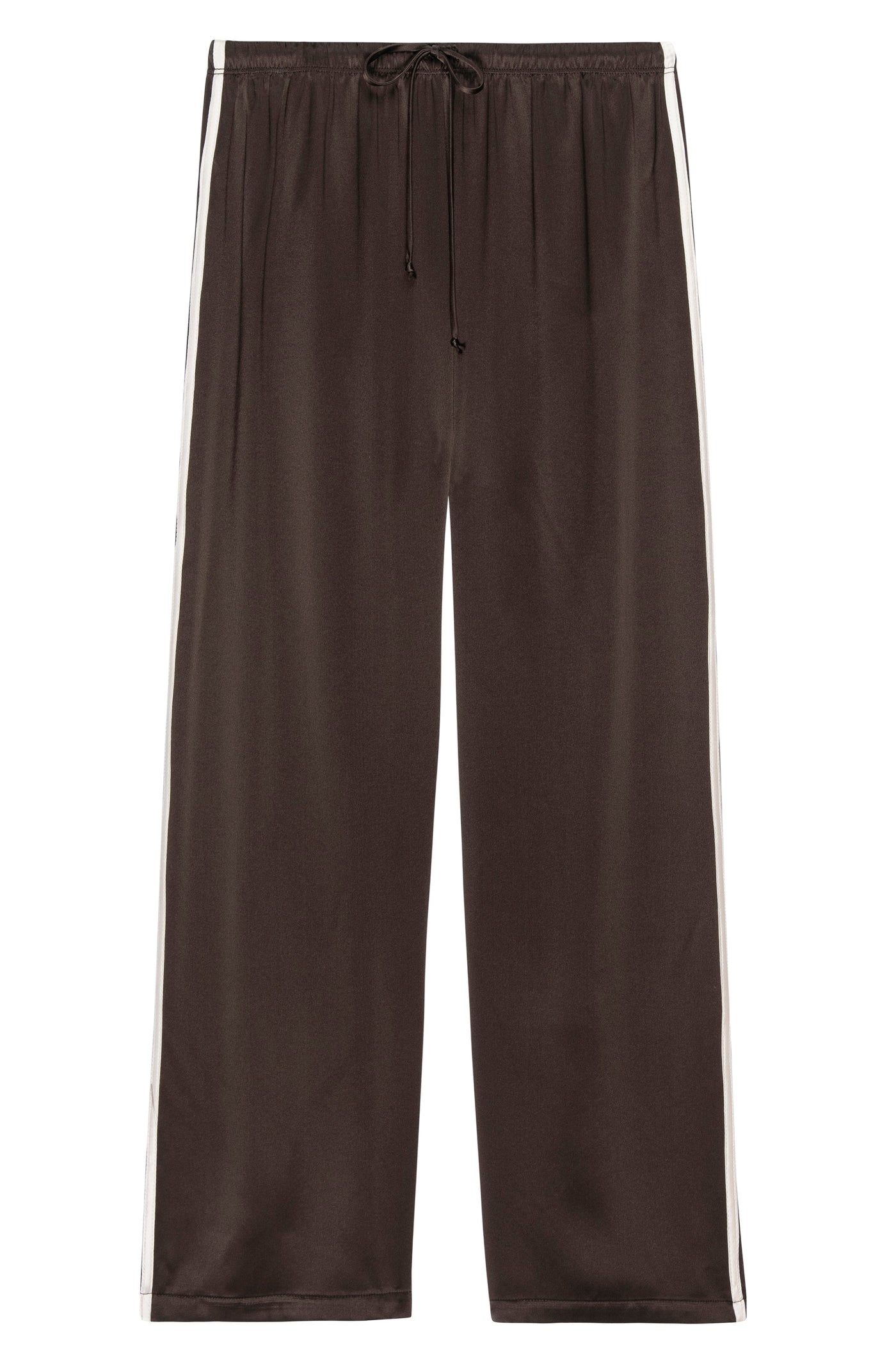 THE SILK STRIPE CROP PANT IN ESPRESSO