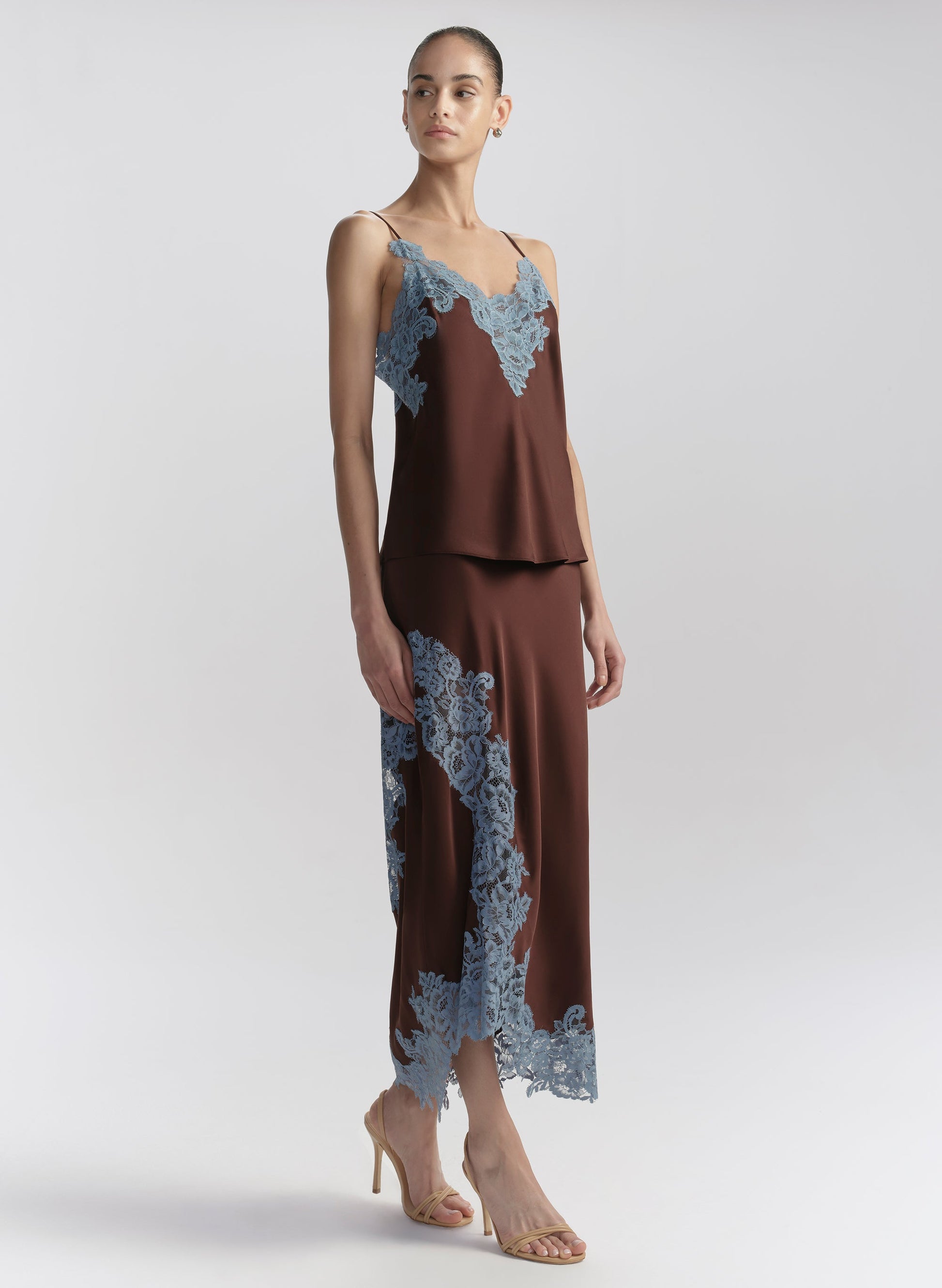 A.L.C Hana Satin and Lace Camisole Top at Romi Boutique