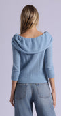 Minnie Rose CASHMERE POINTELLE OFF SHOULDER W/ TIER at Romi Boutique