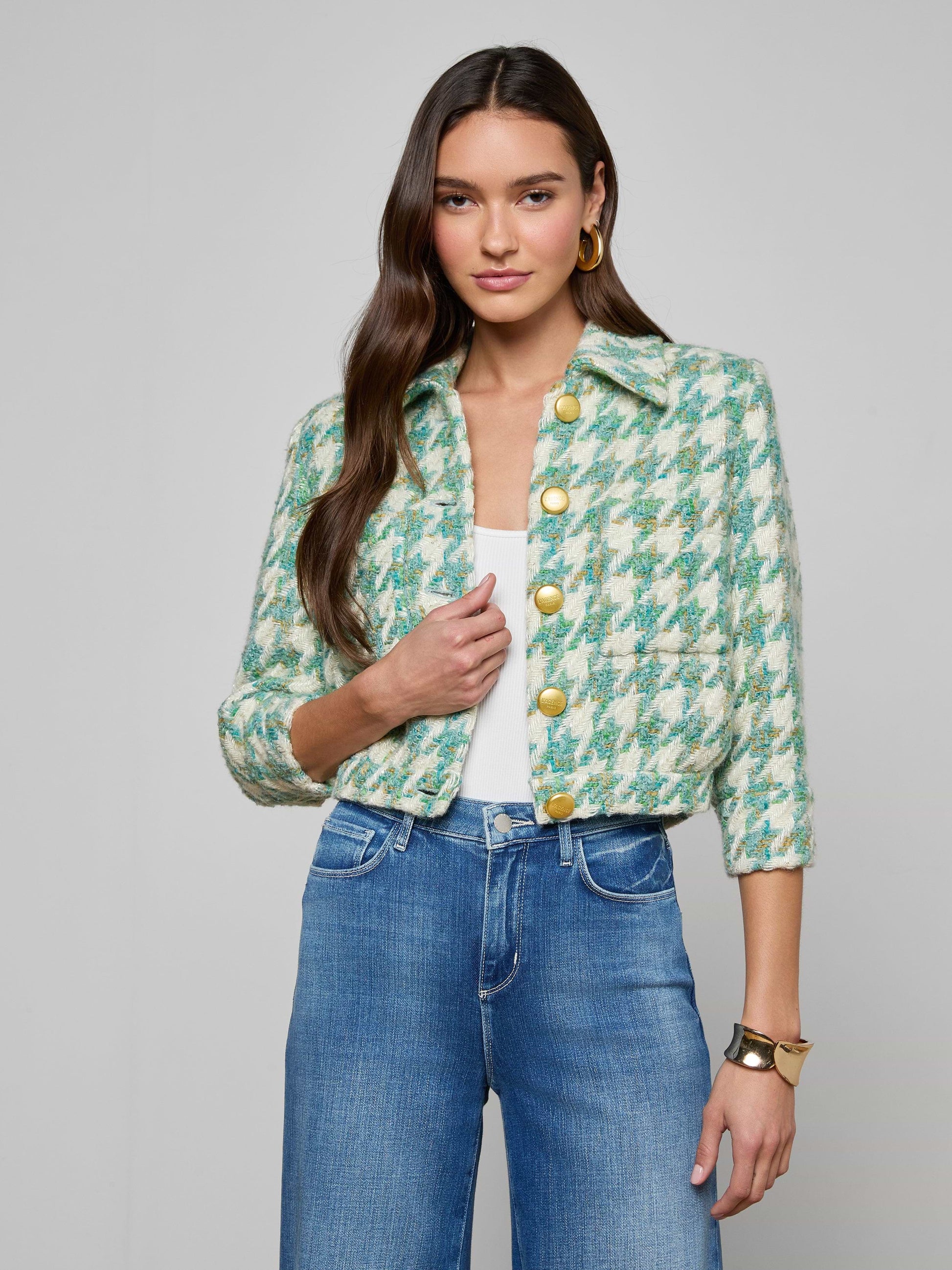 L'Agence JIA TWEED JACKET at Romi Boutique