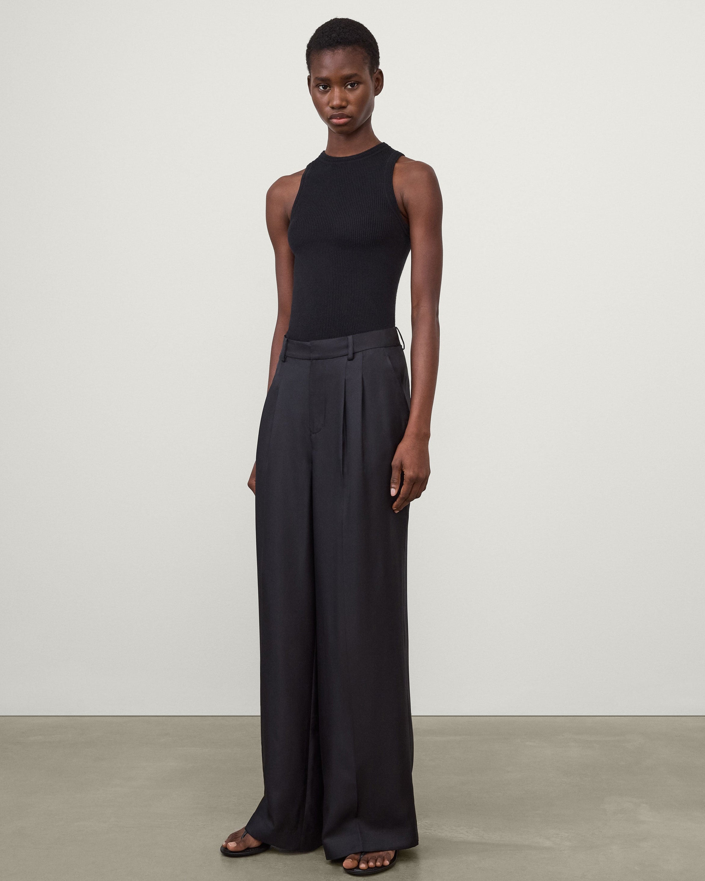 Lisa Yang Wide Leg Tailored Trousers at Romi Boutique